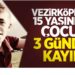 Samsun Vezirköprü’de 15 yaşındaki çocuk 3 gündür kayıp