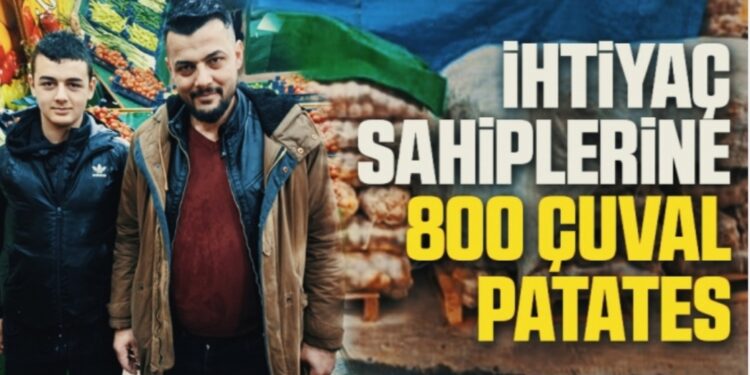 İhtiyaç sahiplerine 800 çuval patates