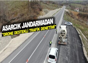 ASARCIK JANDARMADAN ”DRONE DESTEKLİ TRAFİK DENETİMİ”