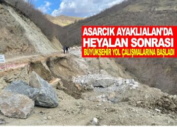 ASARCIK AYAKLIALAN’DA HEYALAN SONRASI SAMSUN BÜYÜKŞEHİR  BELEDİYESİ YOL ÇALIŞMALARINA BAŞLADI