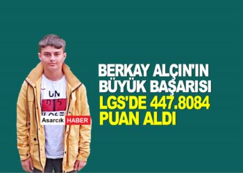 BERKAY ALÇIN LGS SINAVINDA 447.8080 ALARAK BÜYÜK BAŞARI ELDE ETTİ