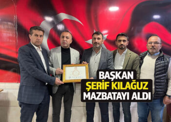 BAŞKAN ŞERİF KILAĞUZ MAZBATASINI ALDI