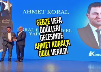 GEBZE VEFA ÖDÜLLERİ GECESİNDE AHMET KORAL’A ÖDÜL VERİLDİ