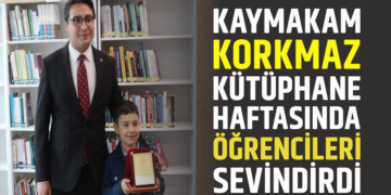 KAYMAKAM KORKMAZ KÜTÜPHANE HAFTASINDA ÖĞRENCİLERİ SEVİNDİRDİ
